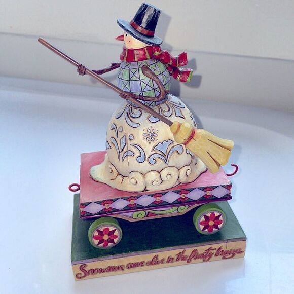 New in box Jim Shore 2008 All Aboard For Frosty Fun Snowman Train Car Figurine - Picture 1 of 6